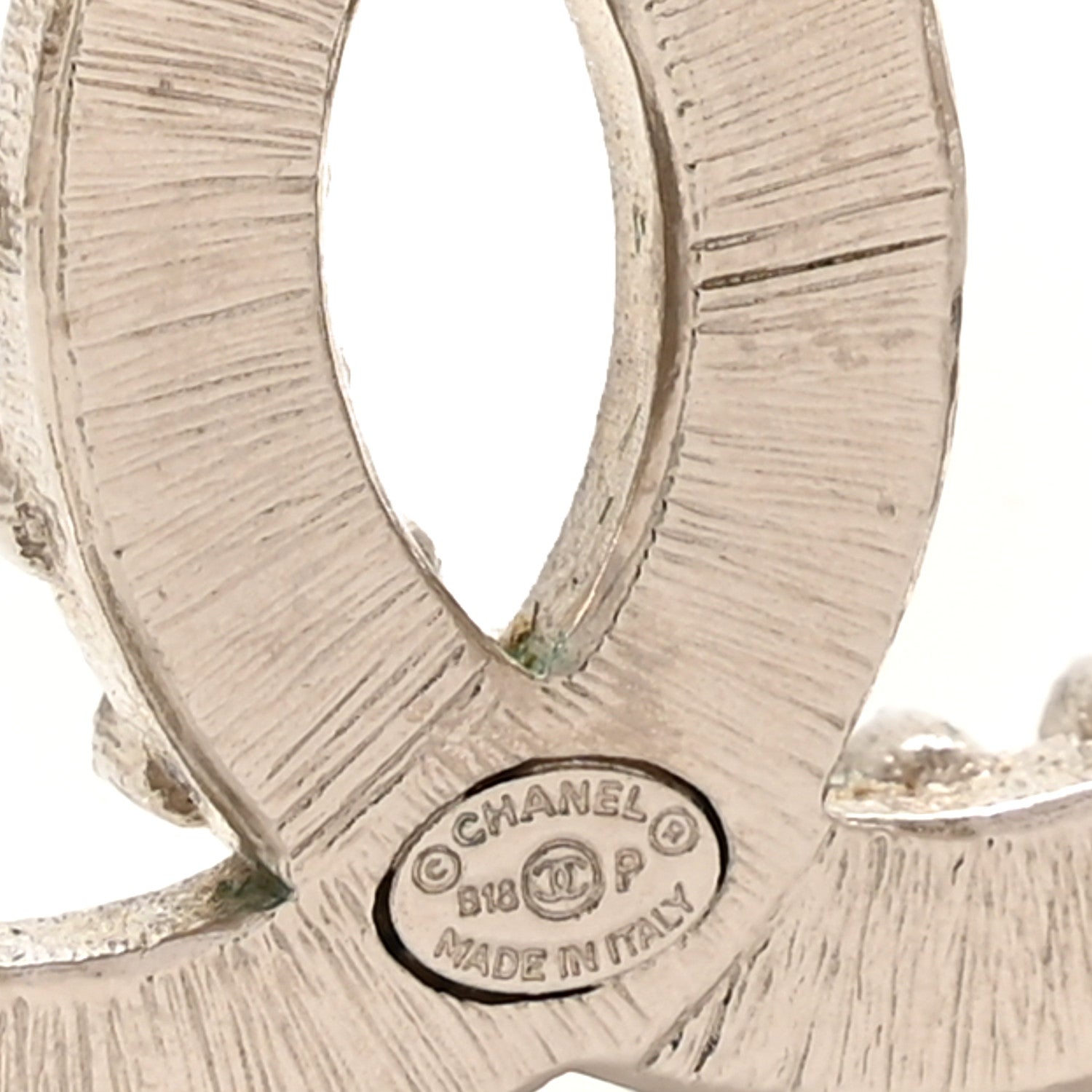 Chanel Crystal CC Brooch Silver 3 of 4