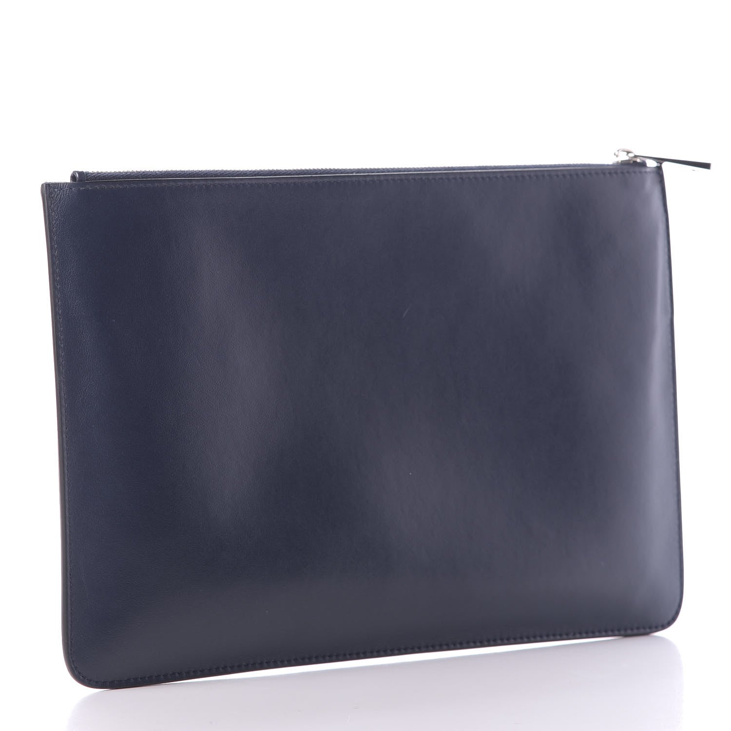 Givenchy Calfskin Logo Zip Pouch Navy Silver 3 of 12