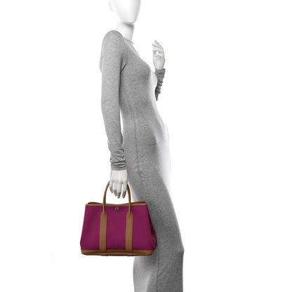 Hermes Toile Militaire Vache Country Garden Party 30 TPM Rose Pourpre Biscuit 2 of 11