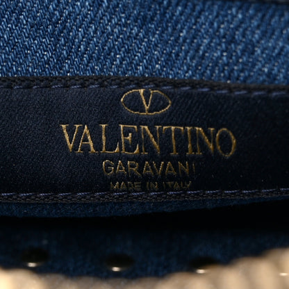 Valentino Garavani Denim Butterfly Embroidered Rockstud Camera Crossbody Bag Light Denim Multicolor 6 of 12