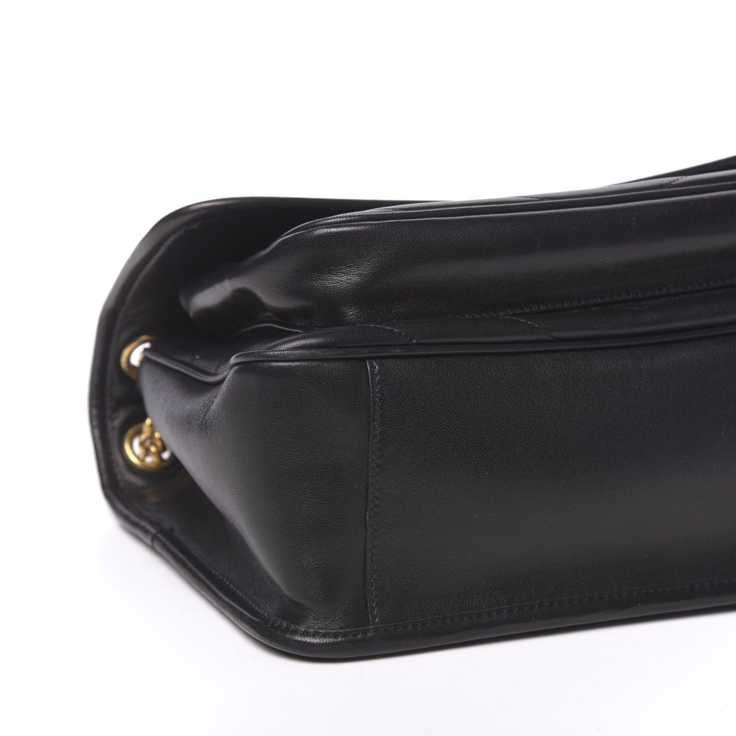 Lambskin Matelasse Monogram Medium Niki Chain Satchel Black