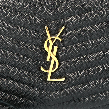 Saint Laurent Grain De Poudre Matelasse Monogram Mini Lou Camera Bag Black 8 of 11