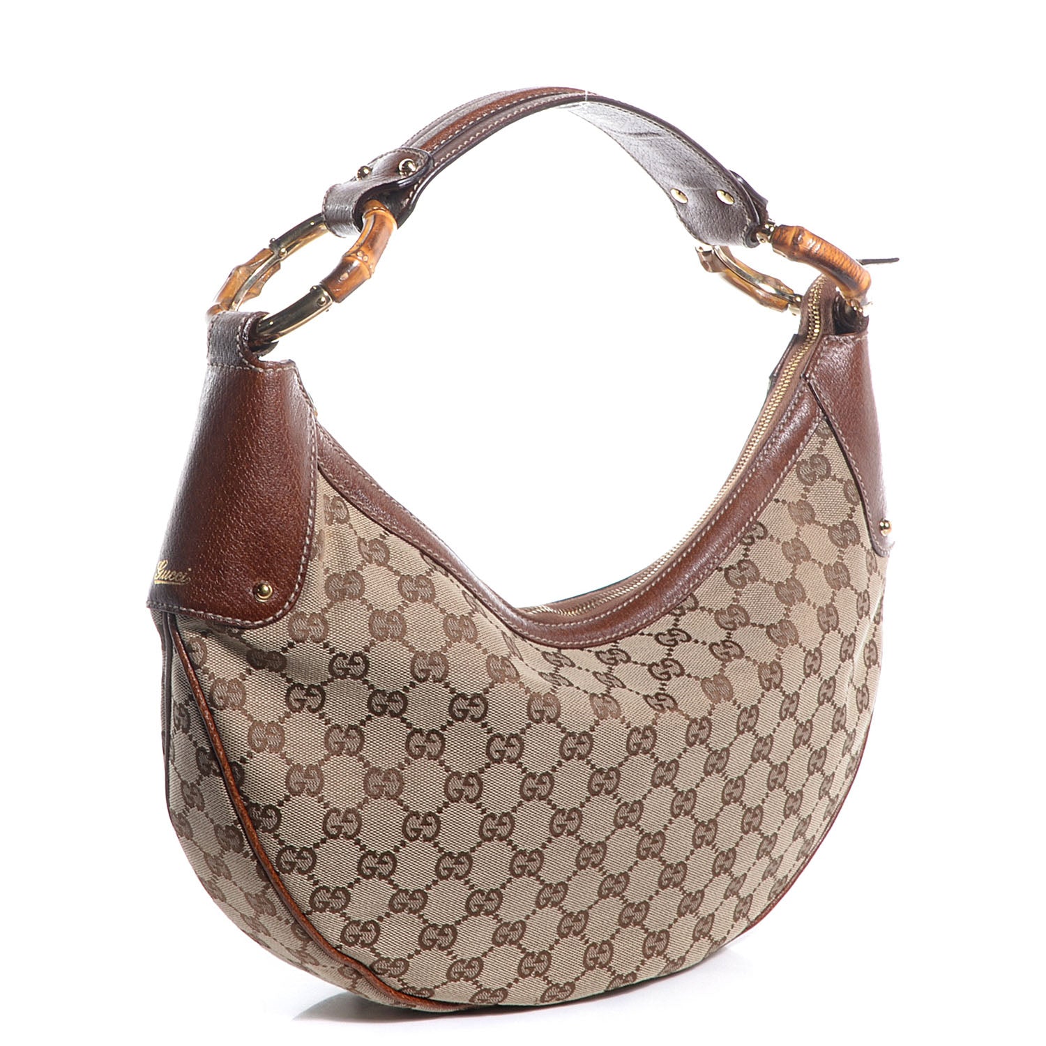 Gucci Monogram Bamboo Ring Hobo Brown 3 of 7