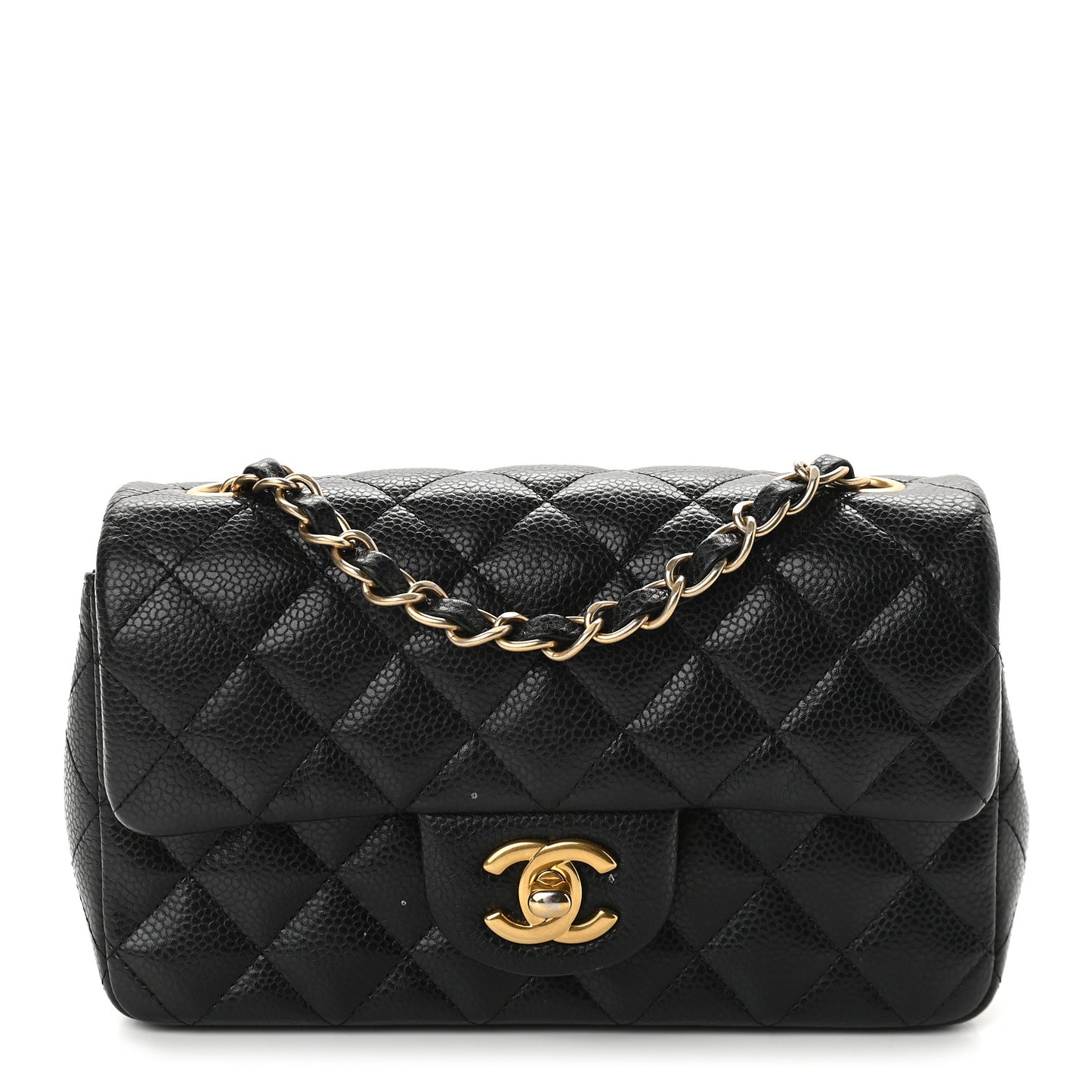 Caviar Quilted Mini Rectangular Flap Black