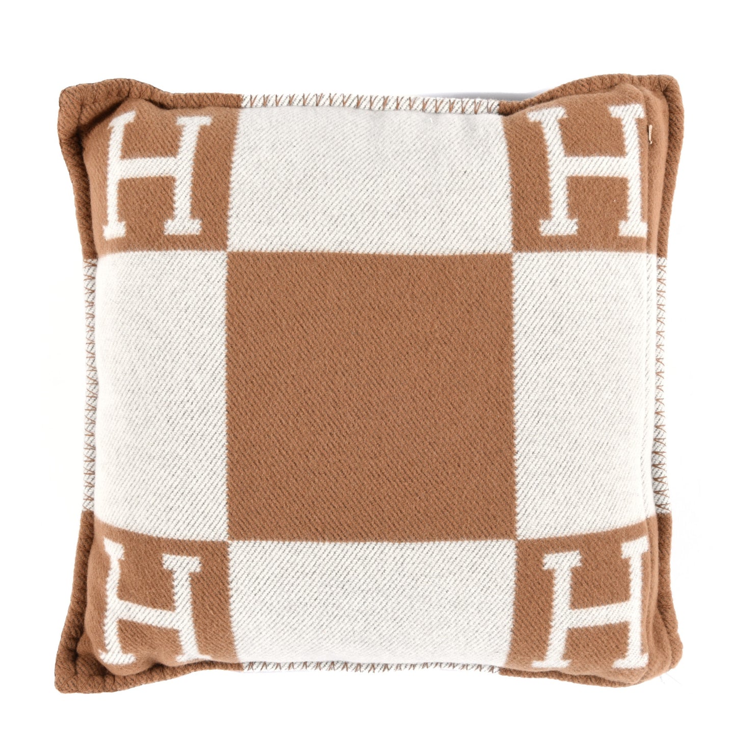 Wool Cashmere Avalon Pillow PM Ecru Camel