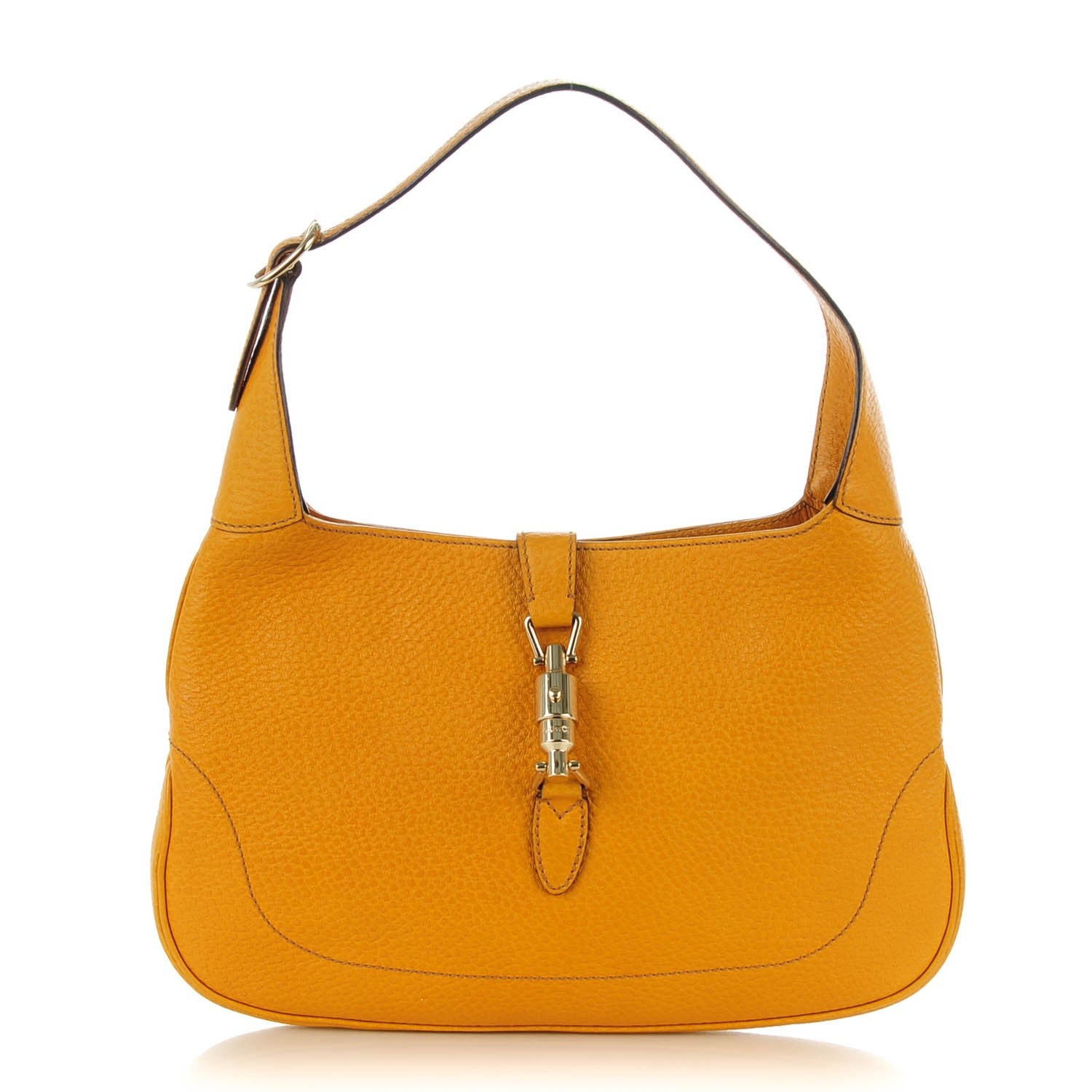 Gucci Soft Grained Calfskin Jackie O Hobo Orange 1 of 7