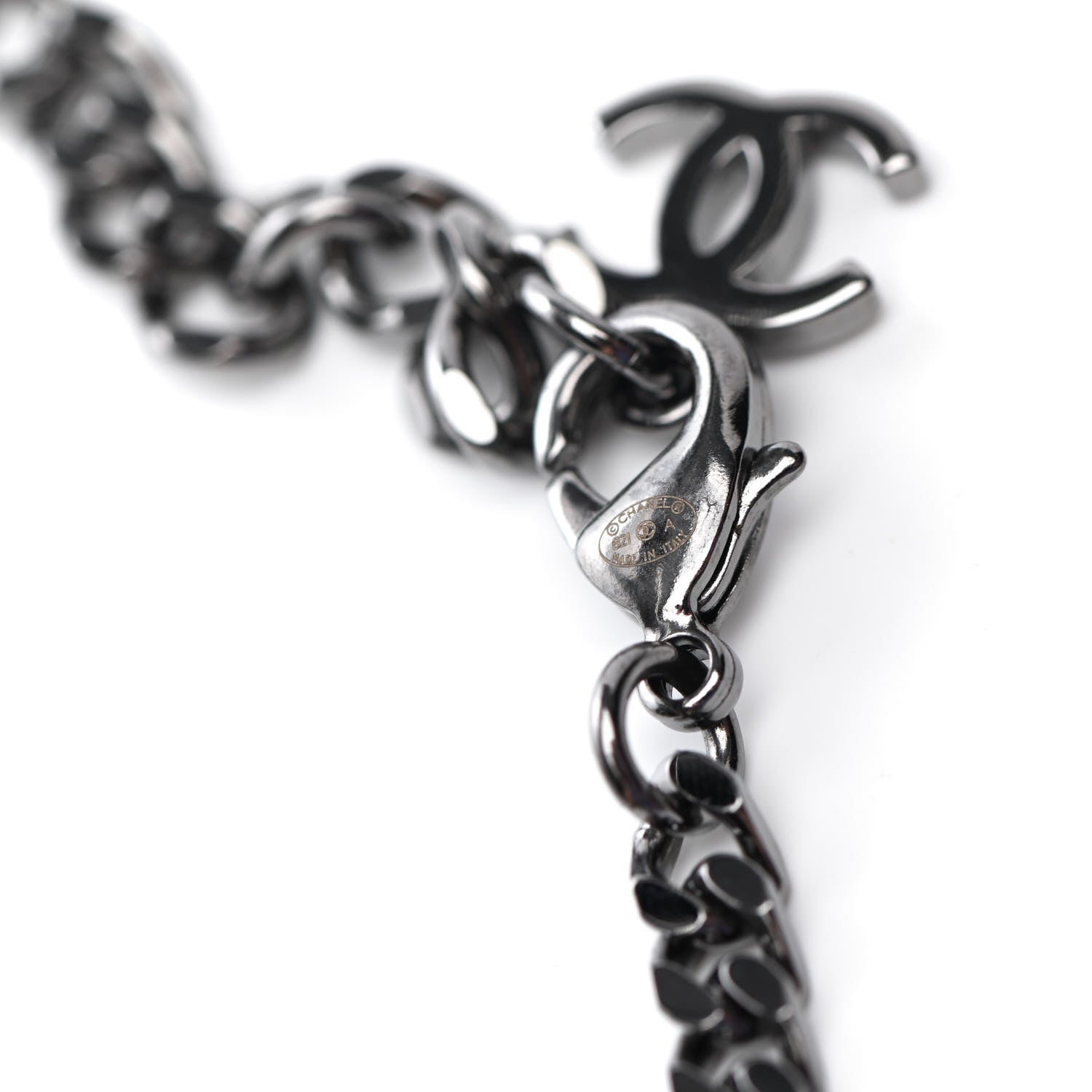 Chanel Crystal CC Chain Bracelet Silver 3 of 3