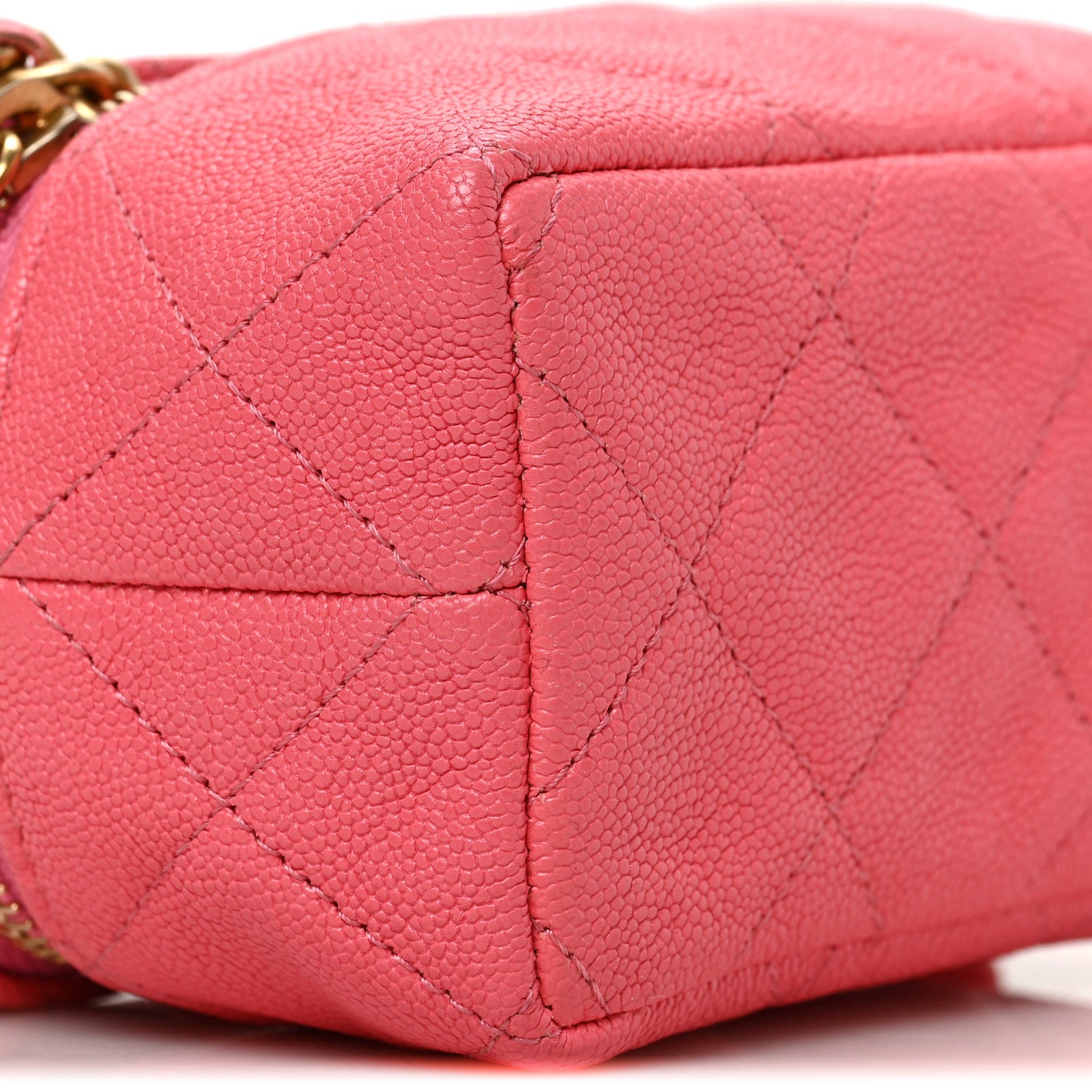 Chanel Caviar Quilted Mini Top Handle Vanity With Chain Pink 8 of 9