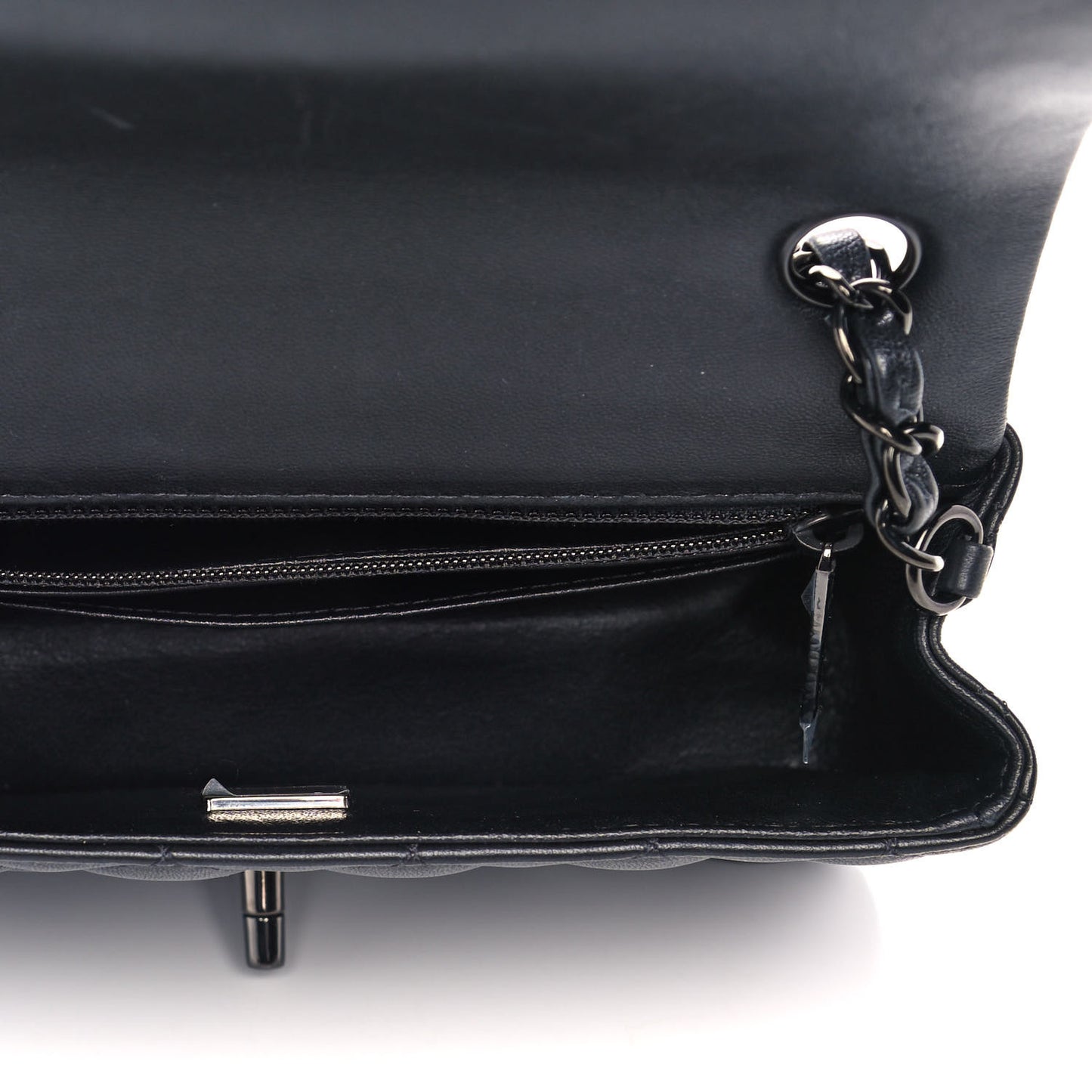 Lambskin Quilted Mini Rectangular Flap So Black