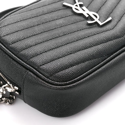 Saint Laurent Grain De Poudre Matelasse Monogram Mini Lou Camera Bag Black 9 of 11