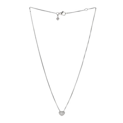 David Yurman Sterling Silver Diamond Petite Pave Heart Necklace 3 of 6