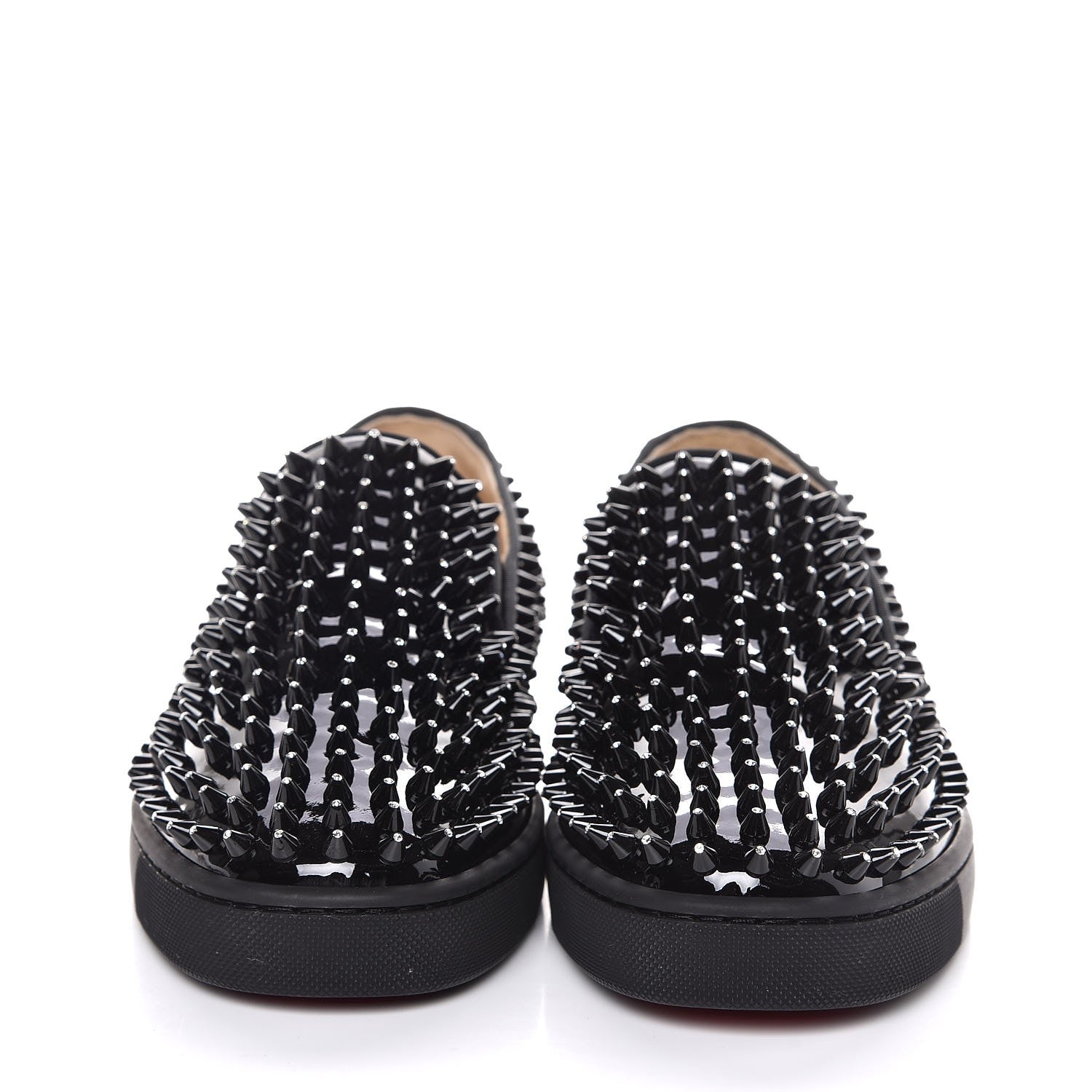 Christian Louboutin Mens Patent Spikes Galactokai Flat 40 Black 2 of 11
