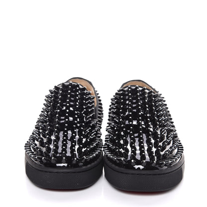 Christian Louboutin Mens Patent Spikes Galactokai Flat 40 Black 2 of 11