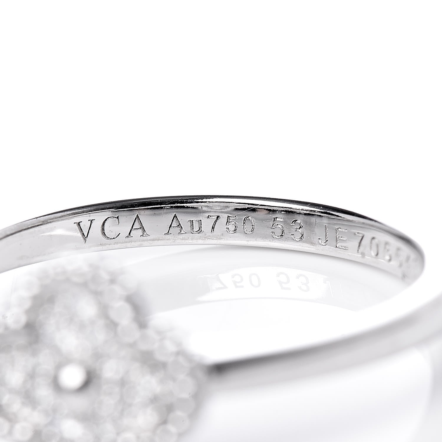Van Cleef & Arpels 18K White Gold Diamond Sweet Alhambra Ring 53 6.5 5 of 7