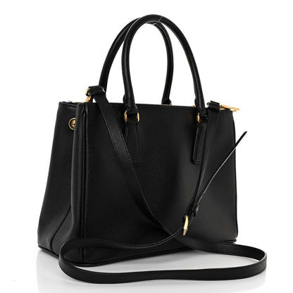 Prada Saffiano Small Galleria Double Zip Tote Black 3 of 9