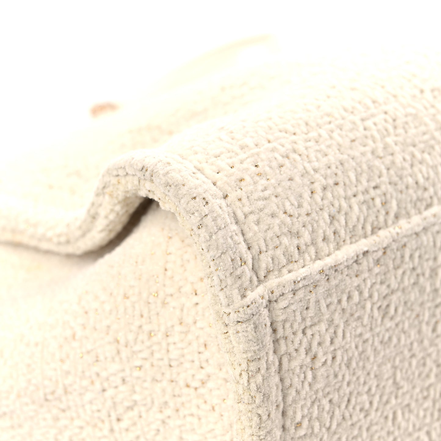 Lurex Boucle Small Deauville Tote White