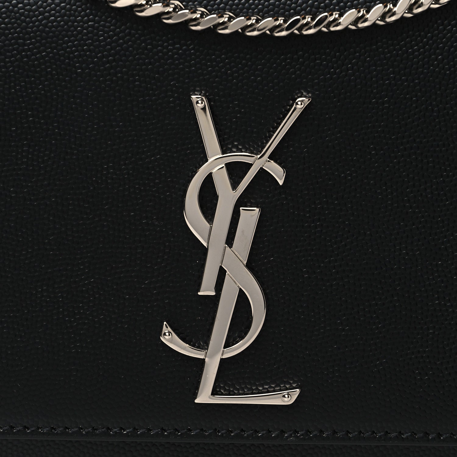 Saint Laurent Grain De Poudre Medium Classic Monogram Kate Satchel Black 7 of 9