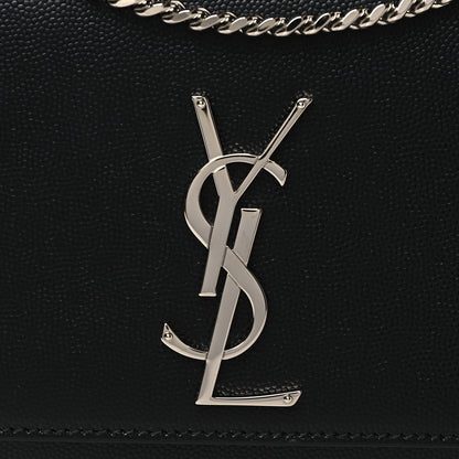 Saint Laurent Grain De Poudre Medium Classic Monogram Kate Satchel Black 7 of 9