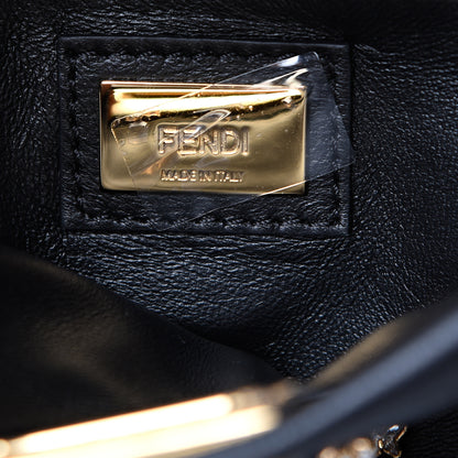 Fendi Nappa Crystal Studded XS Peekaboo Iconic Satchel Black 6 of 10