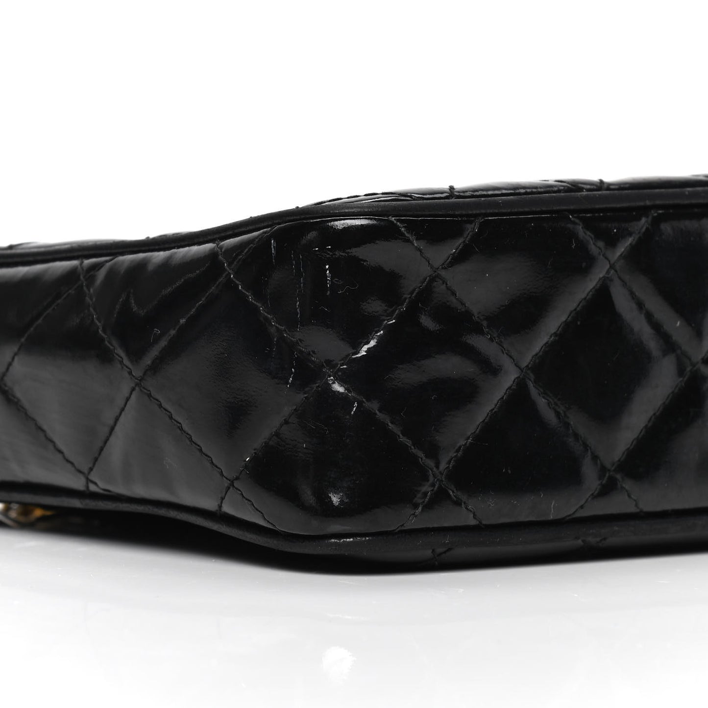 Patent Quilted Tassel Camera Case Black