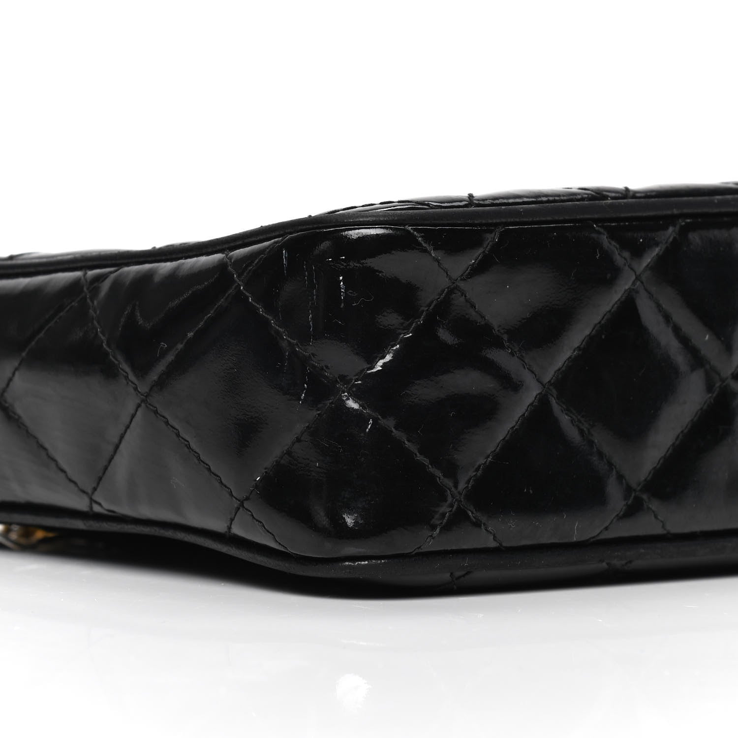 Chanel Patent Quilted Tassel Camera Case Black 5 of 6