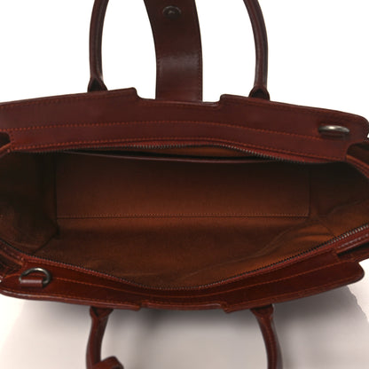 Saint Laurent Calfskin Studded Woven Baby Monogram Downtown Cabas Brown 4 of 10