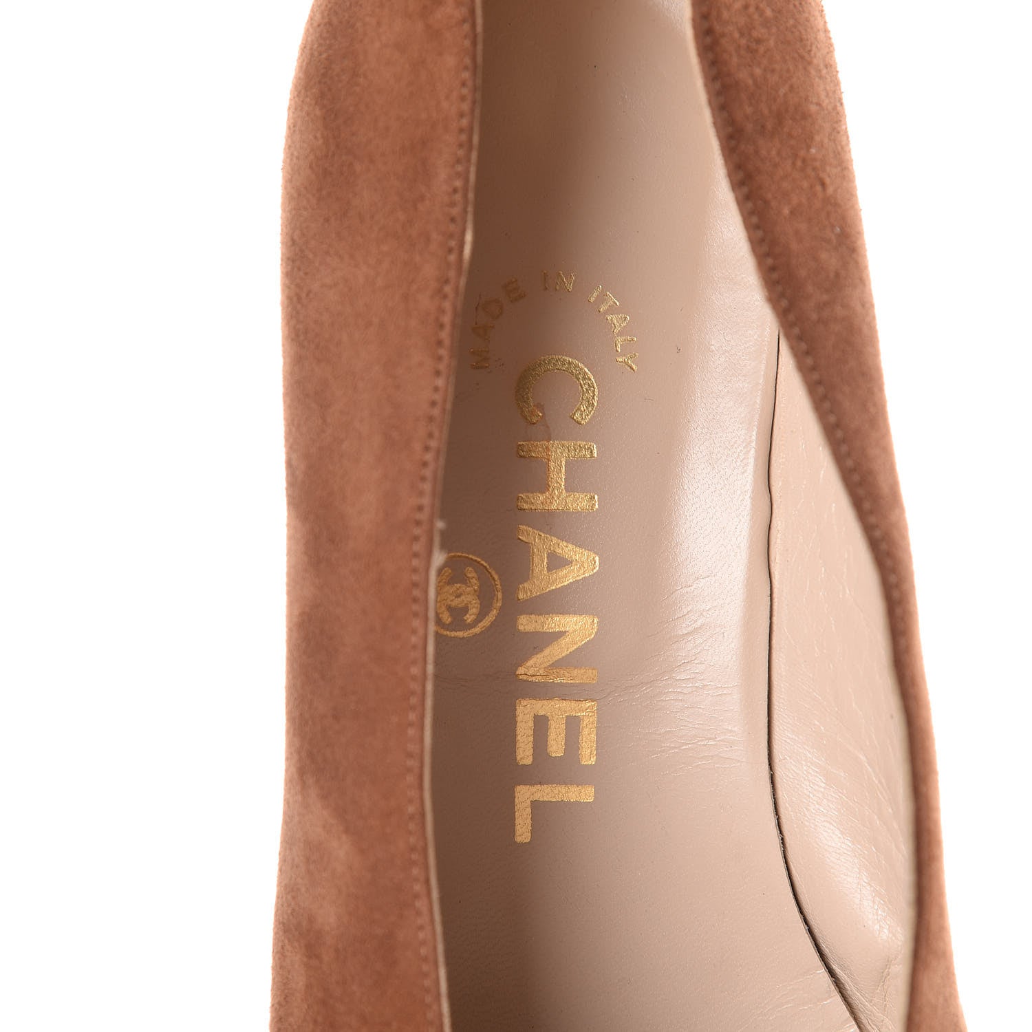 Chanel Suede CC Cap Toe Pumps 35.5 Brown 10 of 13