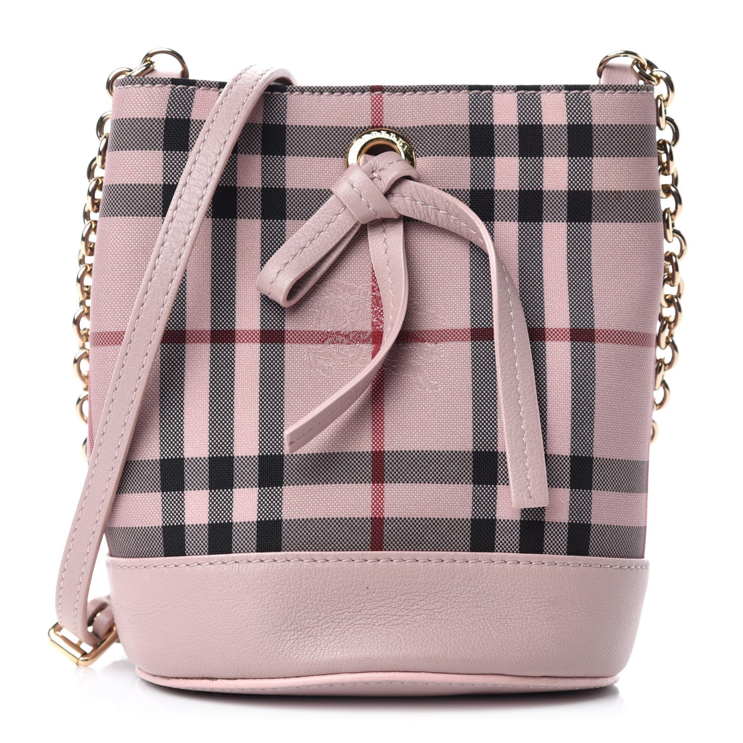 Burberry Overdyed Canvas Horseferry Check Baby Bucket Bag Pale Orchid 1 of 9