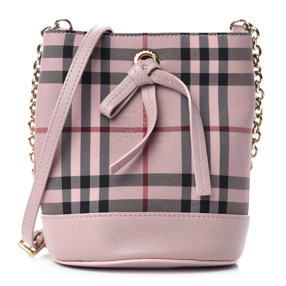Burberry Overdyed Canvas Horseferry Check Baby Bucket Bag Pale Orchid 1 of 9
