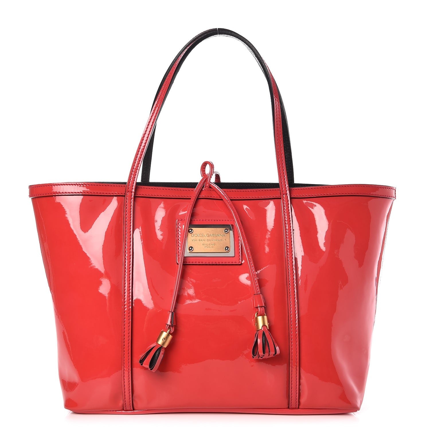 Dolce & Gabbana Vernice Vitello Shopping Tote Red 1 of 7
