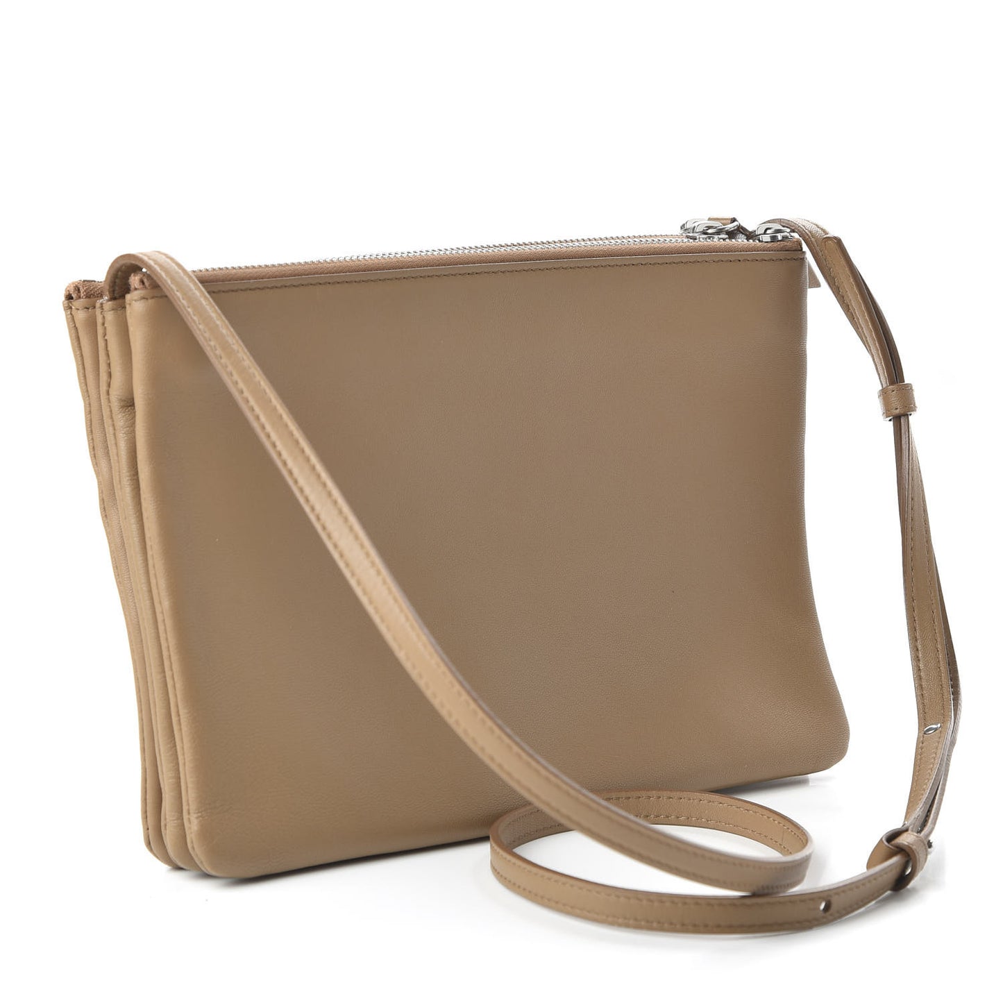 Lambskin Large Trio Crossbody Bag Light Caramel