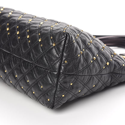 Marc Jacobs Calfskin Quilted Stardust Rio Satchel Tote Bag Black 8 of 14