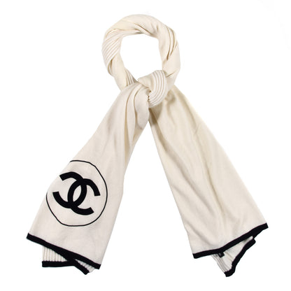 Chanel Cashmere CC Scarf White 1 of 3