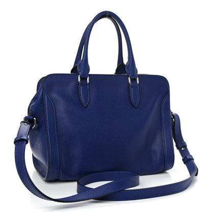 Alexander McQueen Pebbled Calfskin Small Skull Padlock Zip Around Tote Ultramarine 3 of 15