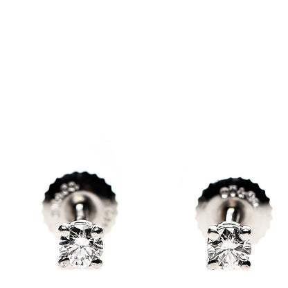 Tiffany Platinum Diamond .22ctw Solitaire Earrings 1 of 5