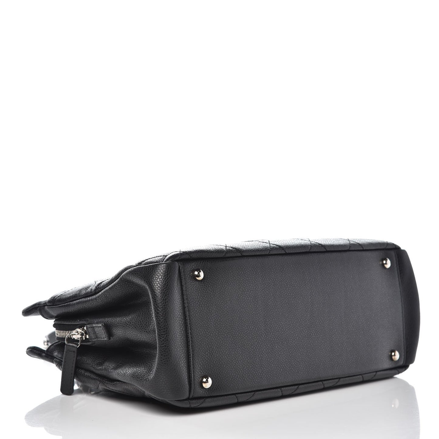 Caviar Quilted Shopping Tote Black