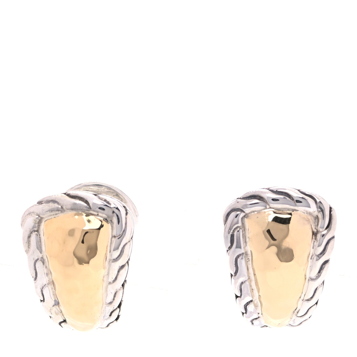 John Hardy Sterling Silver 22K Yellow Gold Palu Classic Chain Shrimp Earrings 1 of 4