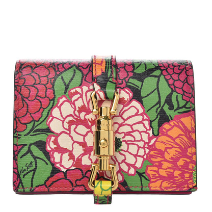 Gucci X KEN SCOTT Shangai Calfskin Pomponica Print Jackie 1961 Card Case Multicolor Fuxia Pompon 1 of 6