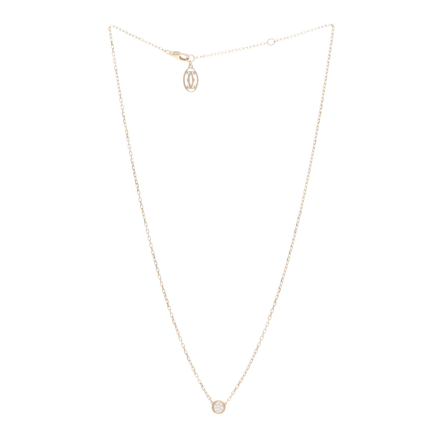 Cartier 18K Yellow Gold Diamond LM D'Amour Pendant Necklace 3 of 5
