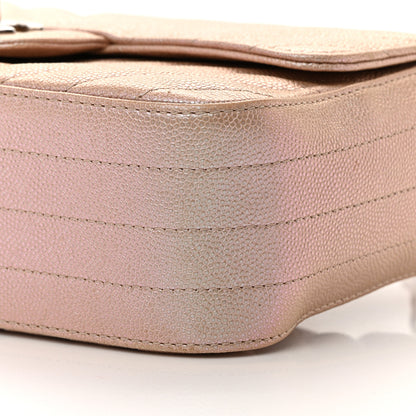 Chanel Iridescent Caviar Chevron Quilted Mini Rectangular Flap Light Gold 10 of 16