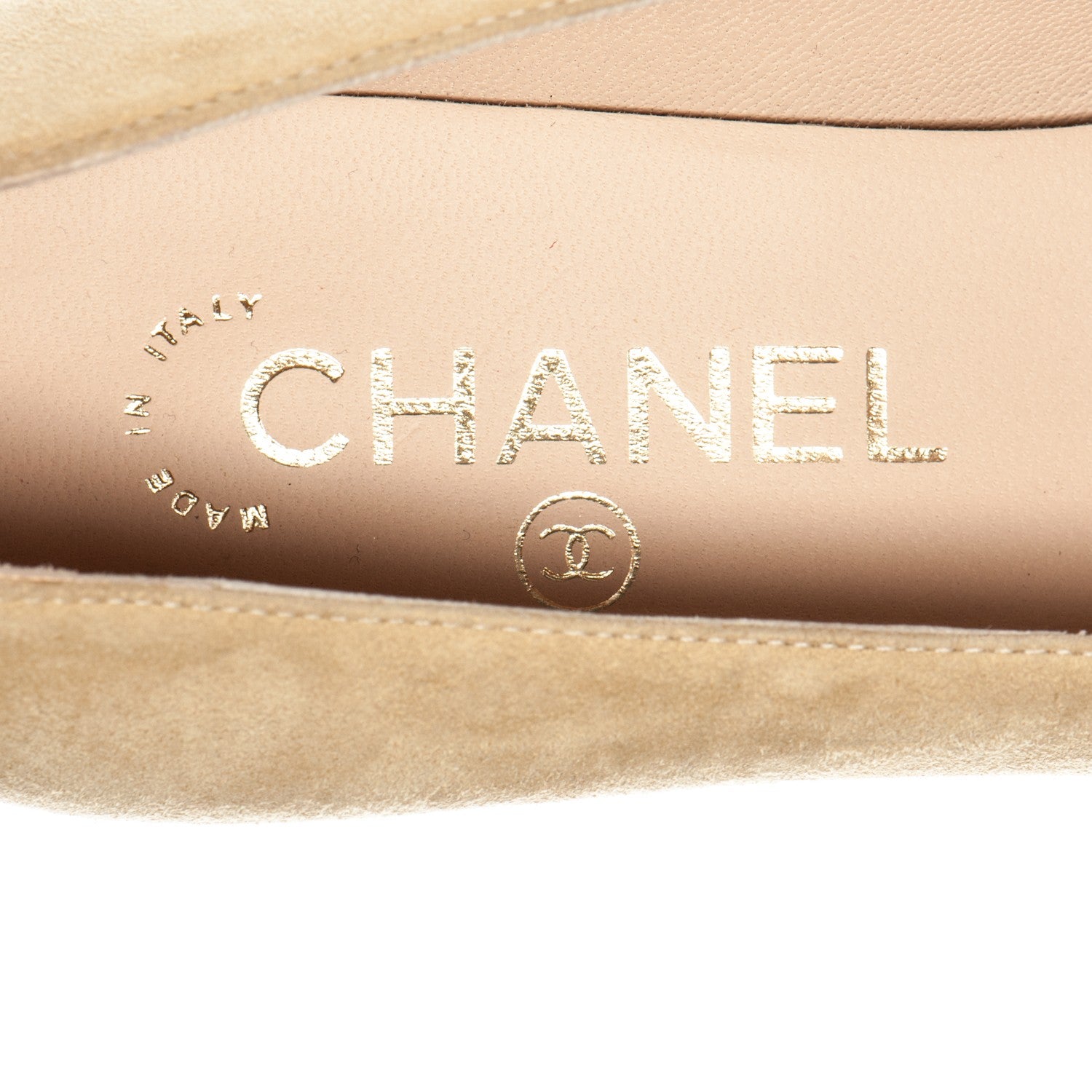 Chanel Suede Grosgrain Bow Cap Toe Pumps 36.5 Beige Black 6 of 7