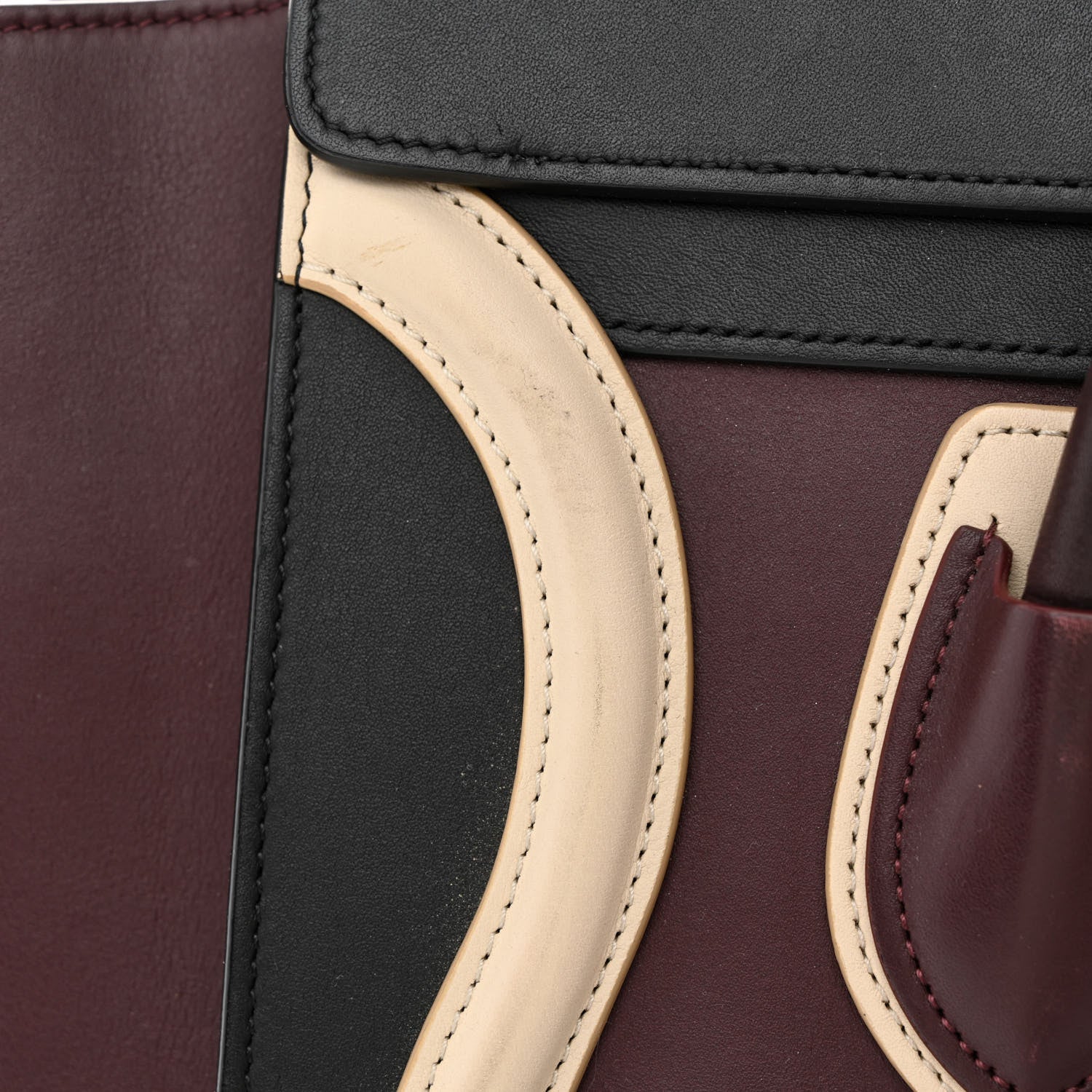 Celine Smooth Calfskin Micro Tri-Color Luggage Burgundy 15 of 23