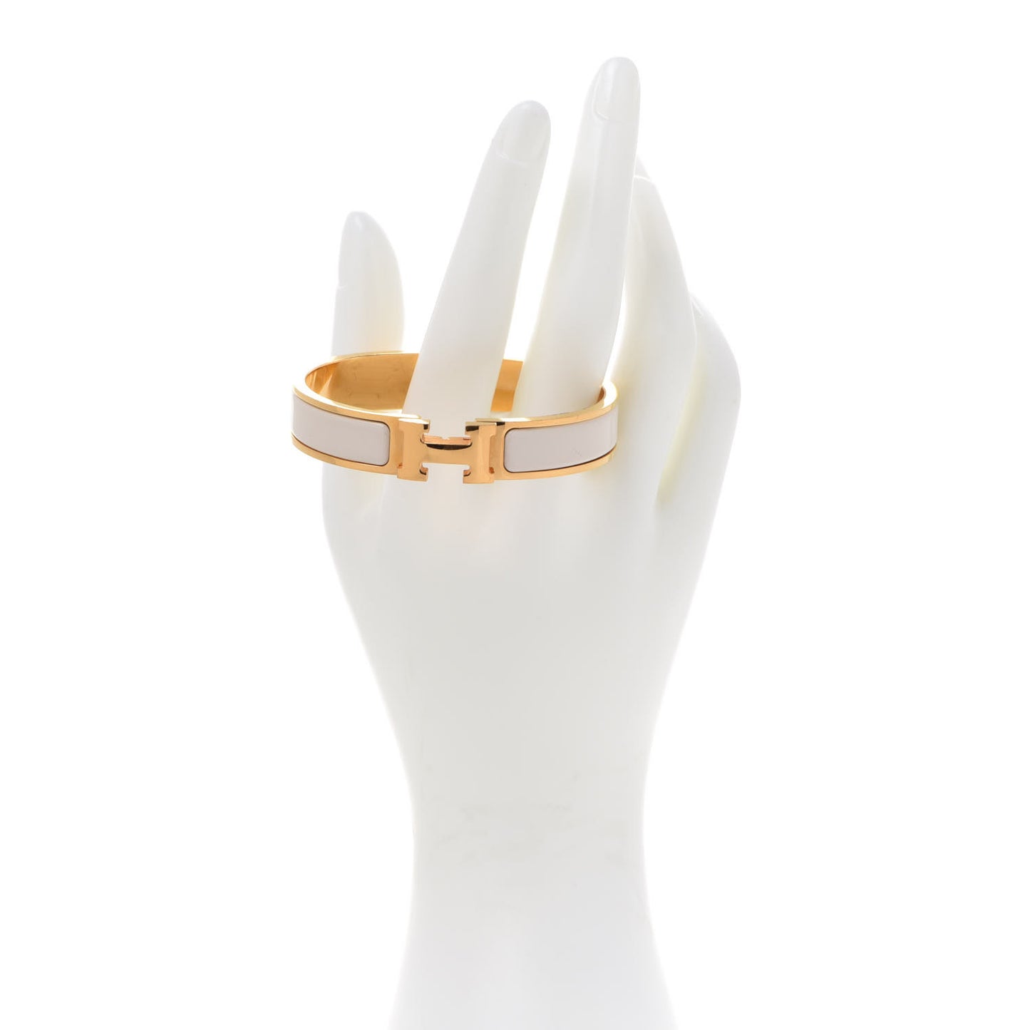 Enamel Narrow Clic Clac H Bracelet GM Pannacotta