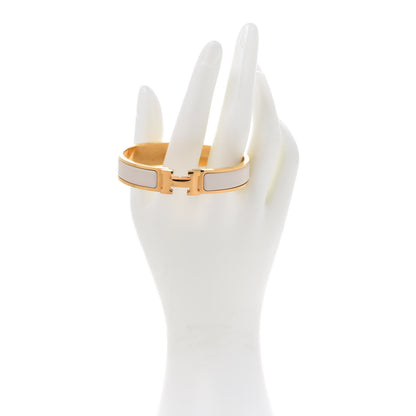 Hermes Enamel Narrow Clic Clac H Bracelet GM Pannacotta 2 of 7