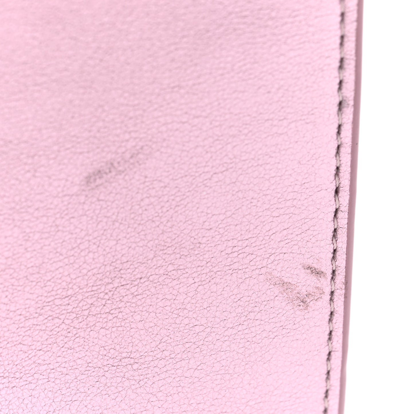 Metallic Calfskin Monogram Envelope Chain Wallet Pink