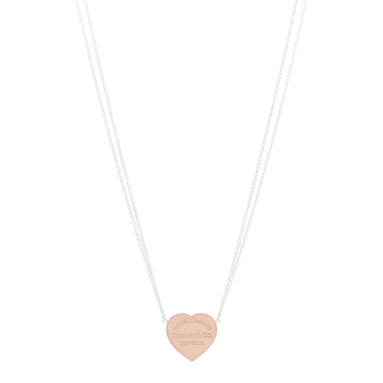 Tiffany Sterling Silver Rubedo Return to Tiffany Heart Tag Necklace 1 of 5