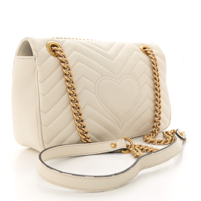 Gucci Calfskin Matelasse Small GG Marmont Shoulder Bag White 3 of 13