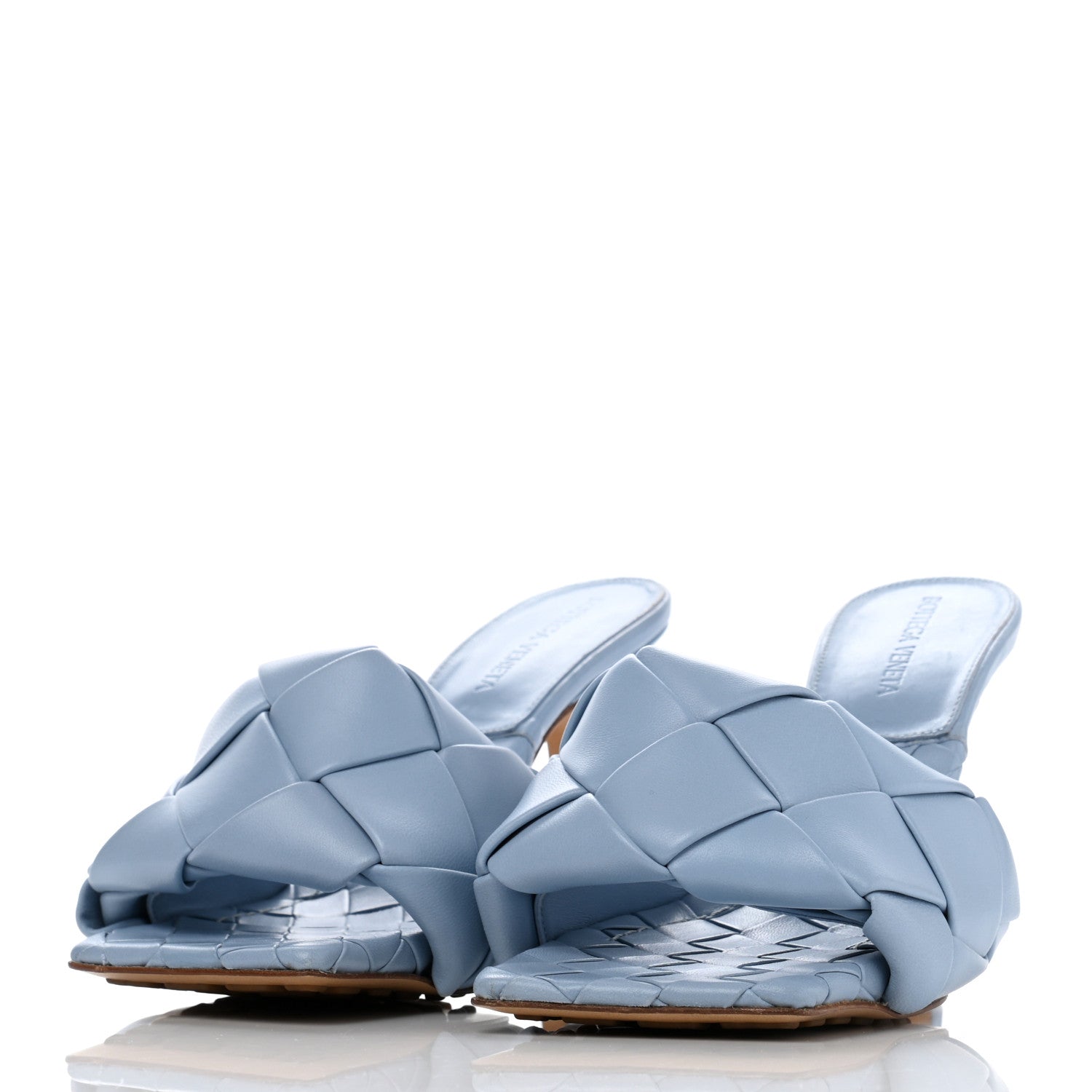 Bottega Veneta Nappa Maxi Intrecciato Lido Mule Sandals 37 Ice 3 of 9