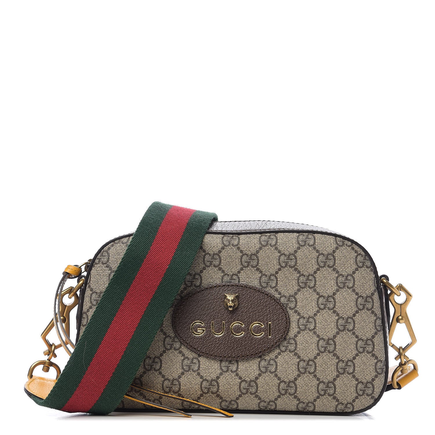 Gucci GG Supreme Monogram Web Neo Vintage Shoulder Bag Beige New Acero Crop 1 of 10