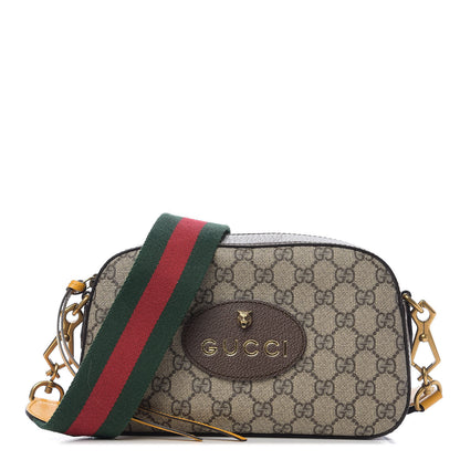 Gucci GG Supreme Monogram Web Neo Vintage Shoulder Bag Beige New Acero Crop 1 of 10